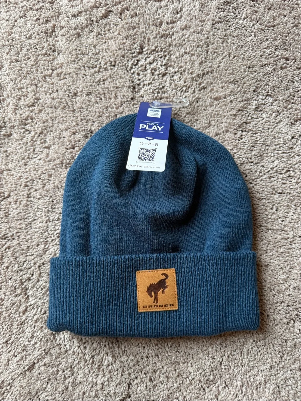 Ford Blue Bronco Patch Knit Beanie
